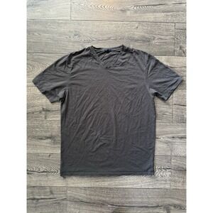 Patrick Assaraf Shirt Mens XXL Gray Pima Cotton‎ V Neck Short Sleeve
